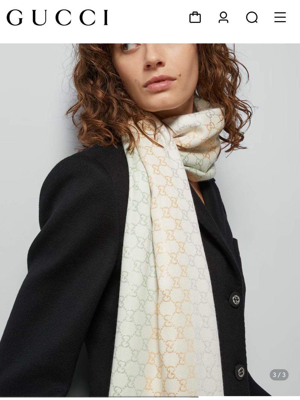 Gucci Cream GG Jacquard Shawl Pastel